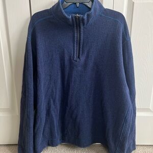 Mens XL Tommy Bahama Relax Reversible 1/2 Zip Pullover Blue